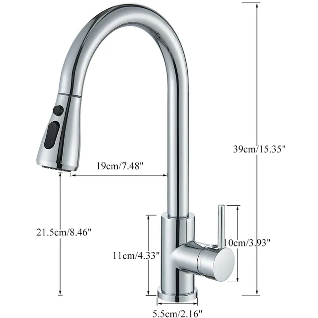 Rozin robinet de cuisine chromé – vue 5