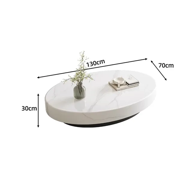 Table basse ovale minimaliste neutre luxe Table basse… – vue 2