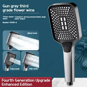 Pommeau de douche réglable, 3 modes, douche à pluie, grand débit, haute pression, économie d&rsquo;eau, mélangeur de douche, accessoires de salle de bains