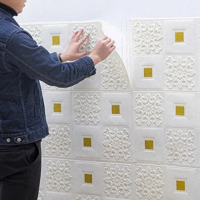 Papier peint panneau mural à motifs de brique 3D – vue 3