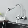 Robinet de cuisine mural chromé à double trou – vue 3