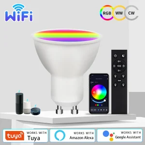 Tuya WiFi ampoule LED intelligente 220V 5W 7W 9W GU10 projecteur LED avec télécommande RF 2.4G fonctionne avec Alexa Geogle Home
