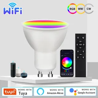 Tuya WiFi ampoule LED intelligente 220V 5W 7W 9W GU10 projecteur LED…