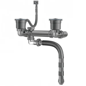 ABFS Kit de vidange d&rsquo;évier Double, gain de place, Kit de vidange d&rsquo;évier de cuisine extensible et Flexible, tuyau de piège en P de 1 1/2 pouces, vidange d&rsquo;évier de 3 à 1/2 pouces