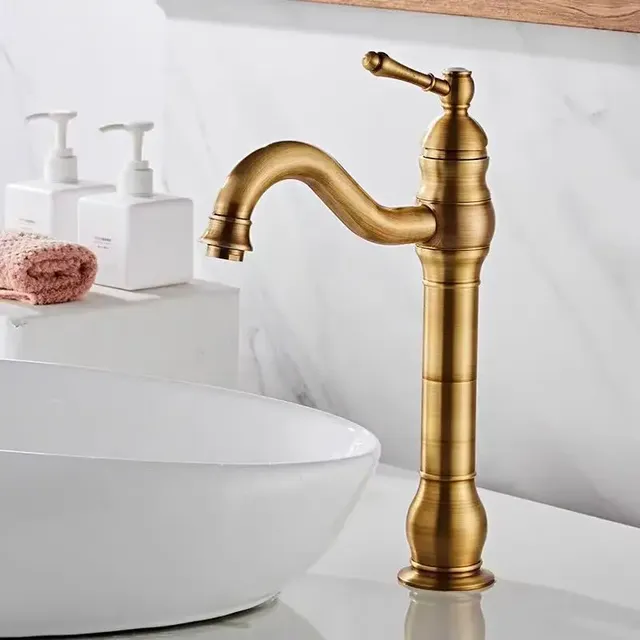 Robinet de lavabo de salle de bains en laiton Antique – vue 3