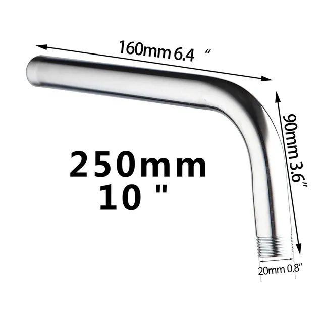 Bras douche mural coudé tubulaire rond acier inoxydable… – vue 3