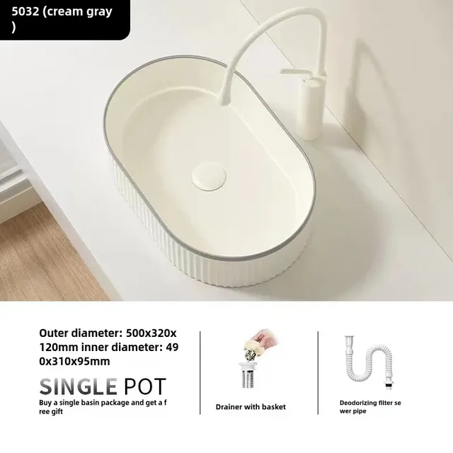 1 grand lavabo de salle de bain en céramique moderne – vue 4