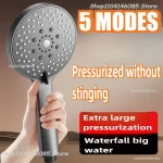 Pommeau de douche à économie d&rsquo;eau, pulvérisateur de salle de bains, pomme de douche à main réglable, 5 Modes, pomme de bain, accessoires de salle de bains