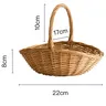 Panier osier tressé anse renforcée ovale fond plat… – vue 6