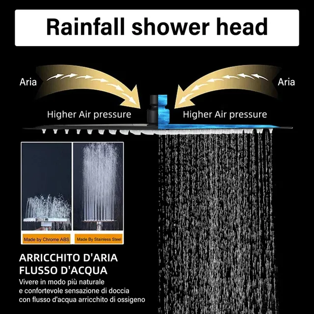 Pommeau de douche de pluie noir mat – vue 4