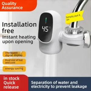 Robinet de chauffe-eau instantané 3000W, électrique sans réservoir pour cuisine, robinet de chauffage rapide avec affichage de la température Robinet de chauffe-eau instantané 3000W, électrique sans réservoir pour cuisine, robinet de chauffage rapide avec affichage de la température