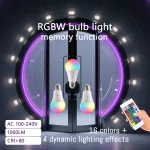Ampoule LED RGB à Base E27, télécommande à 24 touches, variable 10W AC220V 110V, changement coloré pour chambre à coucher, salon, lampe de bureau