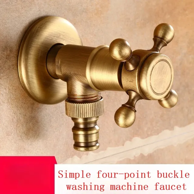 Robinet mural laiton massif bronze antique vintage rétro… – vue 5