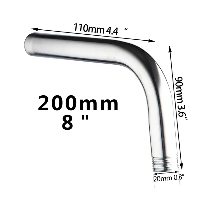 Bras douche mural coudé tubulaire rond acier inoxydable… – vue 2