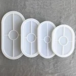 Plateau ovale ciment Silicone moules bricolage béton plâtre dessous de verre poterie moule décoration de la maison artisanat fait à la main Ornement