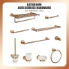Matériel de salle de bains en or Rose brossé, porte-serviettes en acier inoxydable 304, porte-papier hygiénique, porte-savon, barre à serviettes, accessoires de bain