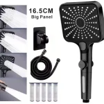 Pommeau de douche haute pression, grand panneau de 16CM, 4 Modes, avec filtre, économie d&rsquo;eau, arrêt à une touche, tuyau de robinet d&rsquo;évier, accessoires de salle de bains