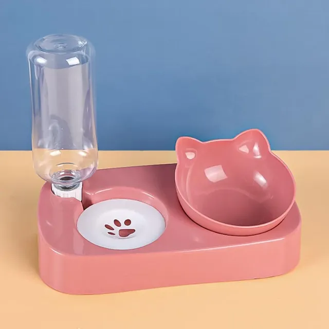Bols doubles pour chat avec support – vue 3