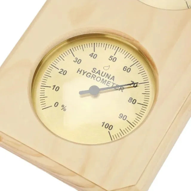 Thermomètre et hygromètre de Sauna en bois – vue 2