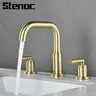 Robinet de lavabo fendu doré brossé – vue 2