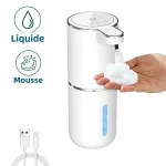 Distributeur de savon à capteur intelligent pour cuisine, distributeur automatique de liquide en mousse sans contact avec rechargeable, évier de salle de bain, restaurant