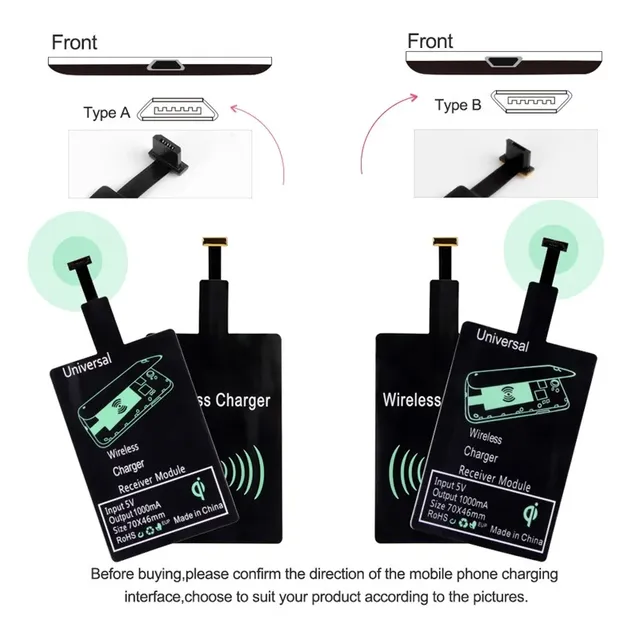 Chargeur sans fil récepteur Support Type C Micro USB… – vue 4