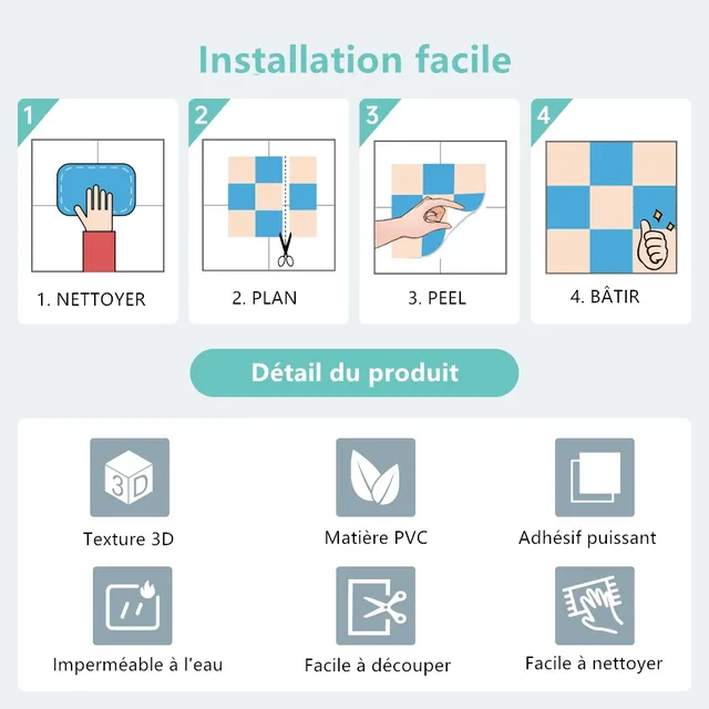 Panneaux muraux décoratifs 3D Peel and Stick – vue 5