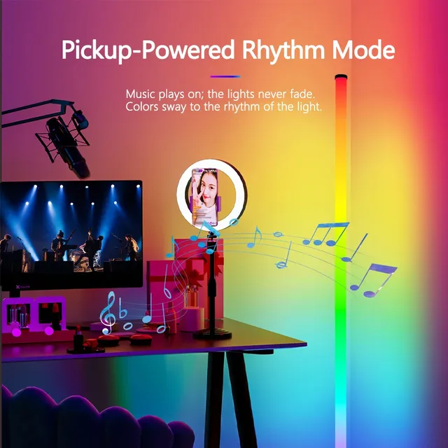 Lampadaire LED intelligent RGB – vue 3
