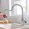 Mitigeur Monocommande Bec Haut Courbe Acier Inox Brossé… – vue 3