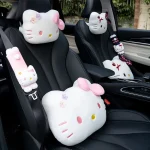 Coussin de dossier doux Hello Kitty, housse de ceinture de sécurité pour appui-tête de voiture, Support lombaire confortable, canapé-lit, oreiller, décoration de maison pour fille