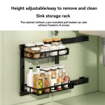 FLYY-30CM support de rangement pour évier de cuisine à deux niveaux avec paniers extractibles pour l&rsquo;organisation de la salle de bain