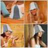Chapeaux sauna feutre laine lot trois bicolore gris… – vue 2