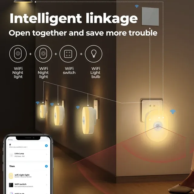 WiFi Tuya Smart Led veilleuse PIR capteur de mouvement… – vue 6