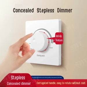 Variateur d&rsquo;ampoule 300W, luminosité réglable, bouton de commutation du panneau, contrôleur de variateur mural rotatif en continu 220V