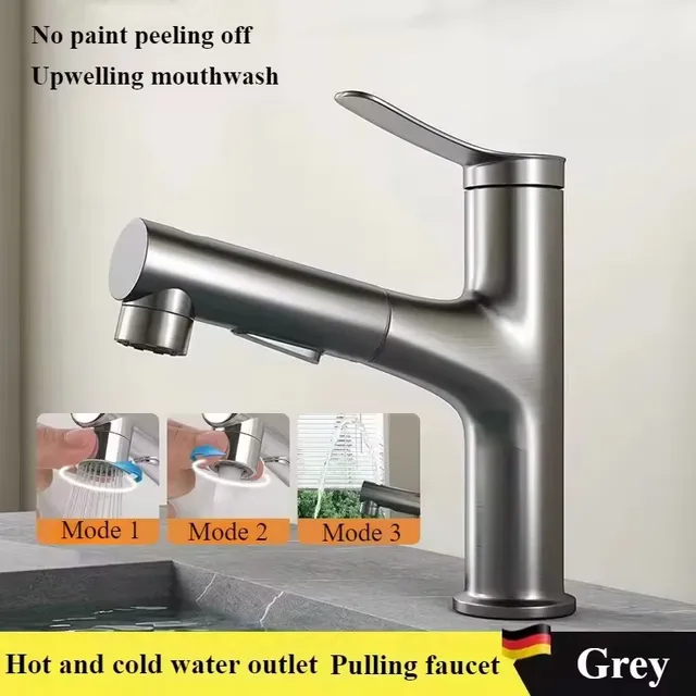 Robinet mitigeur lavabo salle bain trois modes jet pluie…