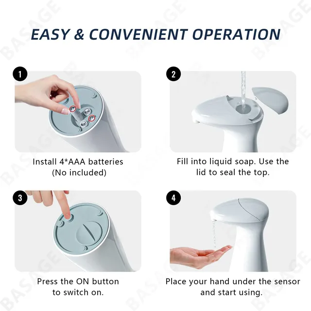 Distributeur automatique de savon à capteur blanc – vue 6