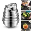 Bols isolants Double couche en acier inoxydable, bol à salade, bol à mélanger, bols à riz, plat profond, vaisselle de cuisine