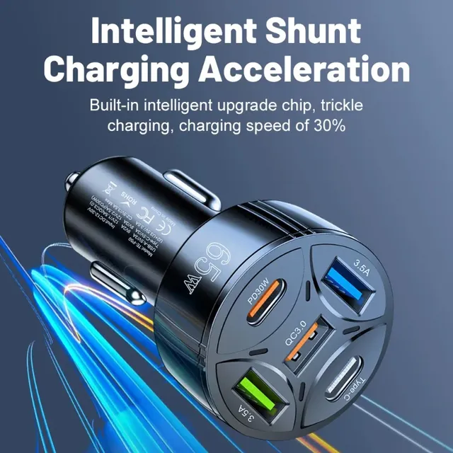 Chargeur de voiture USB 5 ports 65W – vue 2