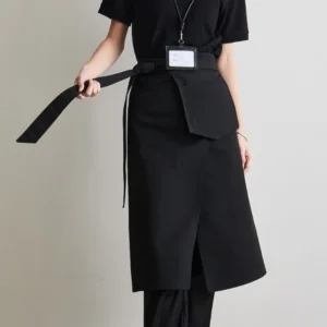 Tablier imperméable élégant à la mode, réglable, respirant, fendu, en coton antisalissure, pour salle à manger, Barista Tablier imperméable élégant à la mode, réglable, respirant, fendu, en coton antisalissure, pour salle à manger, Barista