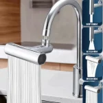 Tête de pulvérisation de robinet de cuisine, 4 Modes, diffuseur noir, buse d&rsquo;économie d&rsquo;eau, mélangeurs, prolongateur de robinet de lavabo, accessoires de robinet aérateur