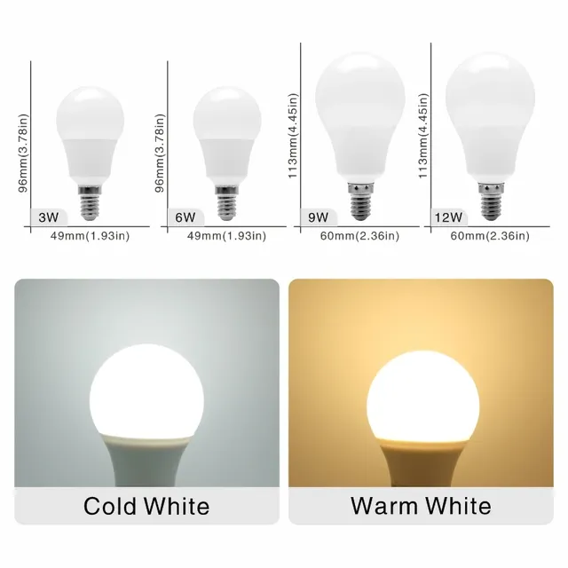 E27 E14 LED ampoule 3W 6W 9W 12W 15W 18W 20W lampe de… – vue 3