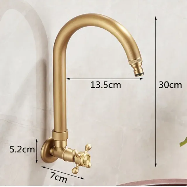 Robinet d'extérieur Antique en laiton massif brossé – vue 5