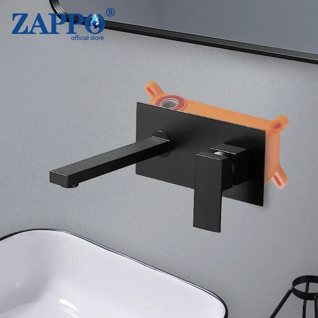 Robinet mural encastré lavabo noir mat laiton massif…