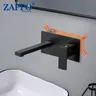 Robinet mural encastré lavabo noir mat laiton massif… – vue 1