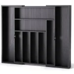 Organisateur de tiroir de cuisine, couverts fendus en bambou, outil de cuisine réglable, boîte de rangement de couteaux et fourchettes, organisateur de tiroir de chevet à domicile