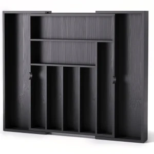 Organisateur de tiroir de cuisine, couverts fendus en bambou, outil de cuisine réglable, boîte de rangement de couteaux et fourchettes, organisateur de tiroir de chevet à domicile