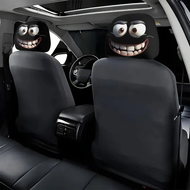 Taie d'oreiller de voiture imprimée avec visage Smiley – vue 2