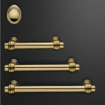 Poignée côtelée de commode en dégradbrossé, chrome poli, poignées d&rsquo;armoires de cuisine, boutons de porte, 3.75 en effet 6.3