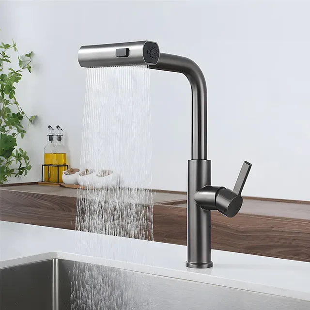 Robinet de cuisine grande cascade bec extractible… – vue 2
