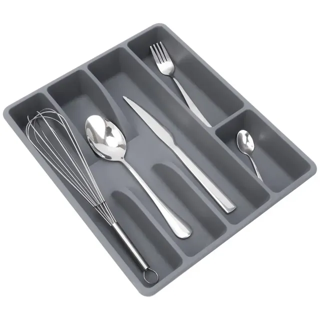 Organisateur tiroir cuisine silicone souple gris mat… – vue 3